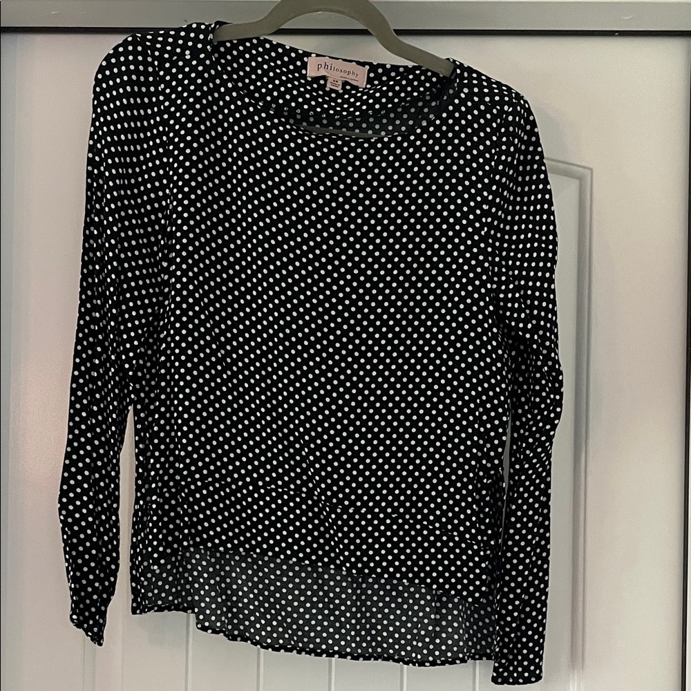 Philosophy Navy Blue and White Polka Dot